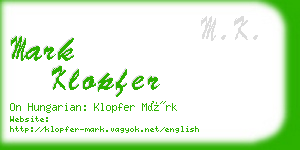 mark klopfer business card